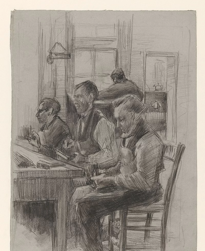 Stanza con tre spazzolatori ciechi e un impiegato - Rijksmuseum Amsterdam